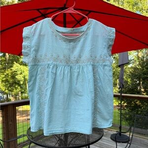 Matta Light Blue Embroidered Top